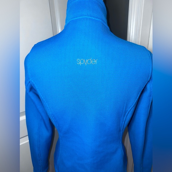 Spyder Blue Core Fleece Full Zip Jacket Warm Athletic Ski Layer - Picture 4 of 16